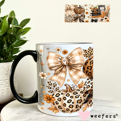 UV DTF Cup Wraps - Cheetah Fall Teacher 11oz Coffee Mug Weefers