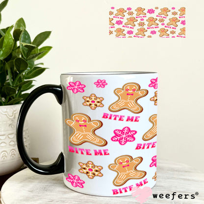UV DTF Cup Wraps - Bit Me Gingerbread 11oz Coffee Mug Weefers