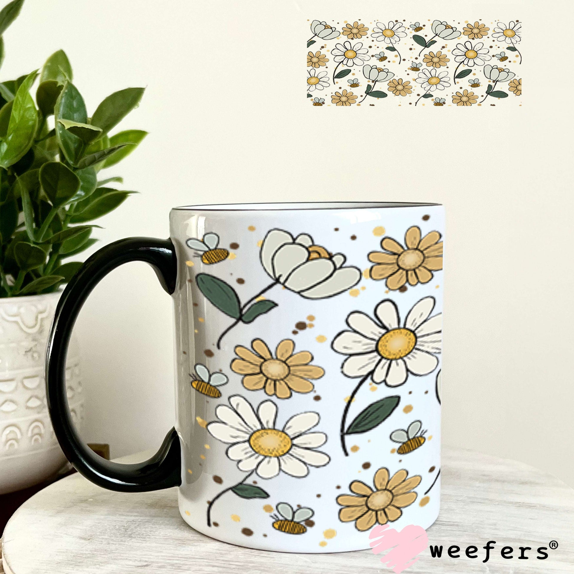 UV DTF Cup Wraps - Tulips and Daisy Flowers 11oz Coffee Mug Weefers