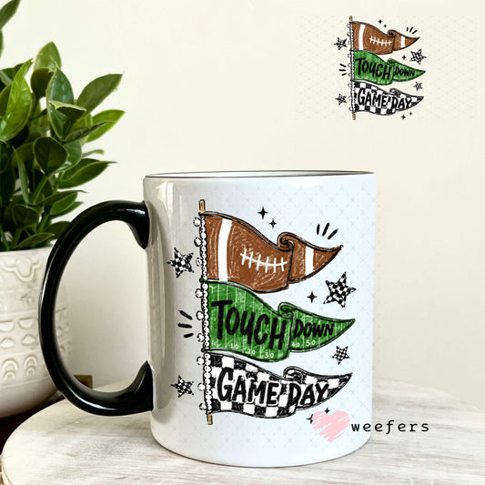 UV DTF Decal - Touch Down Football Season 11oz Coffee Mug Weefers