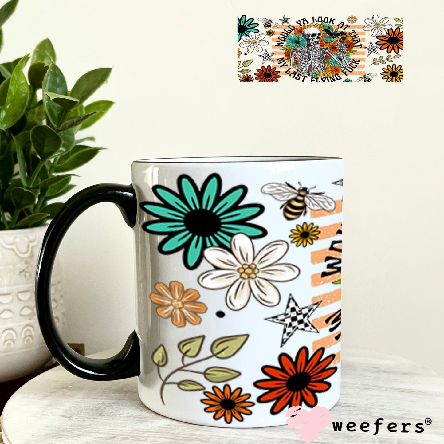 UV DTF Cup Wrap – USA Red White Blue Bows 11oz Coffee Mug Weefers