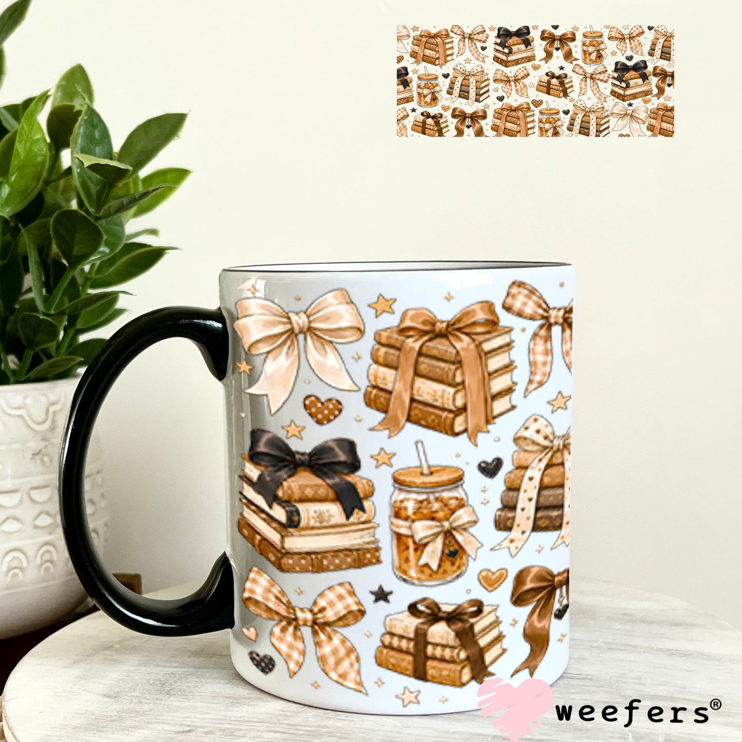 UV DTF Cup Wrap – USA Red White Blue Bows 11oz Coffee Mug Weefers