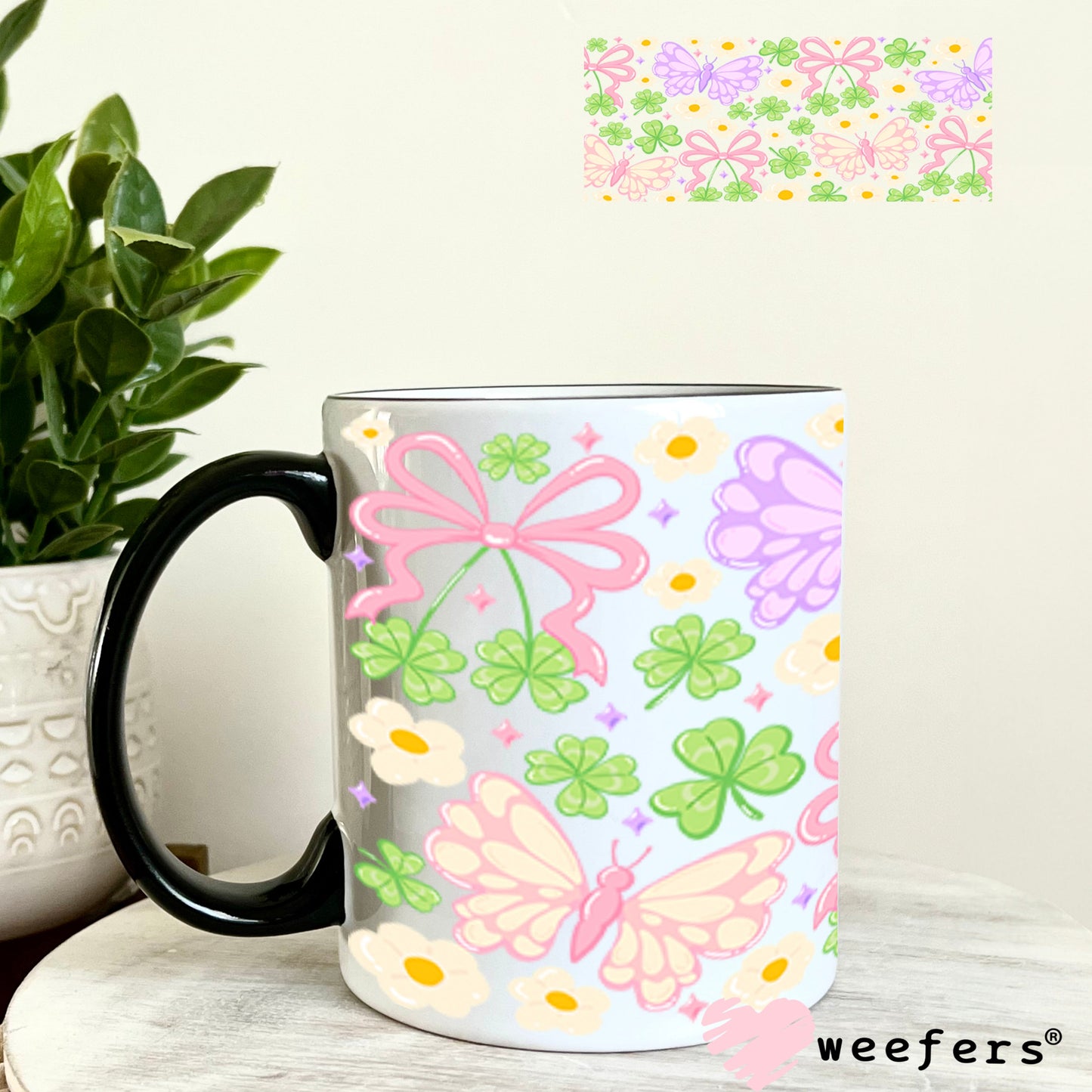 UV DTF Cup Wrap – USA Red White Blue Bows 11oz Coffee Mug Weefers