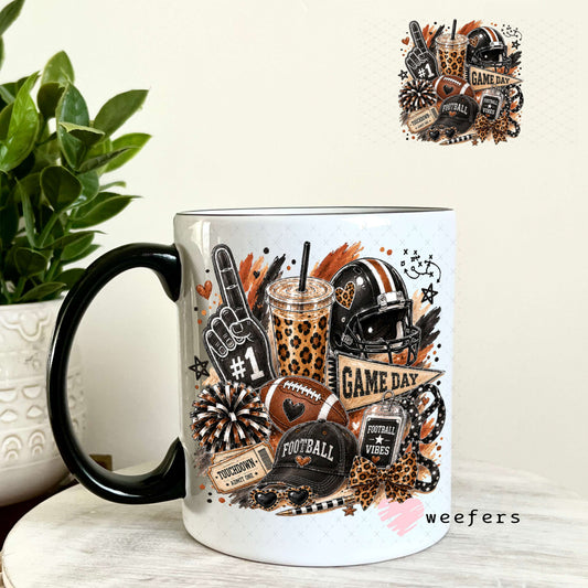 UV DTF Decal - Game Day Football 11oz Coffee Mug Weefers
