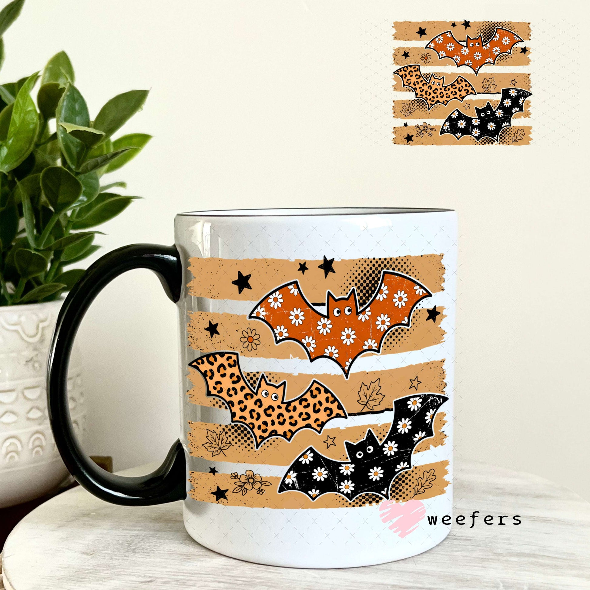 UV DTF Decal - Fall Bats 11oz Coffee Mug Weefers