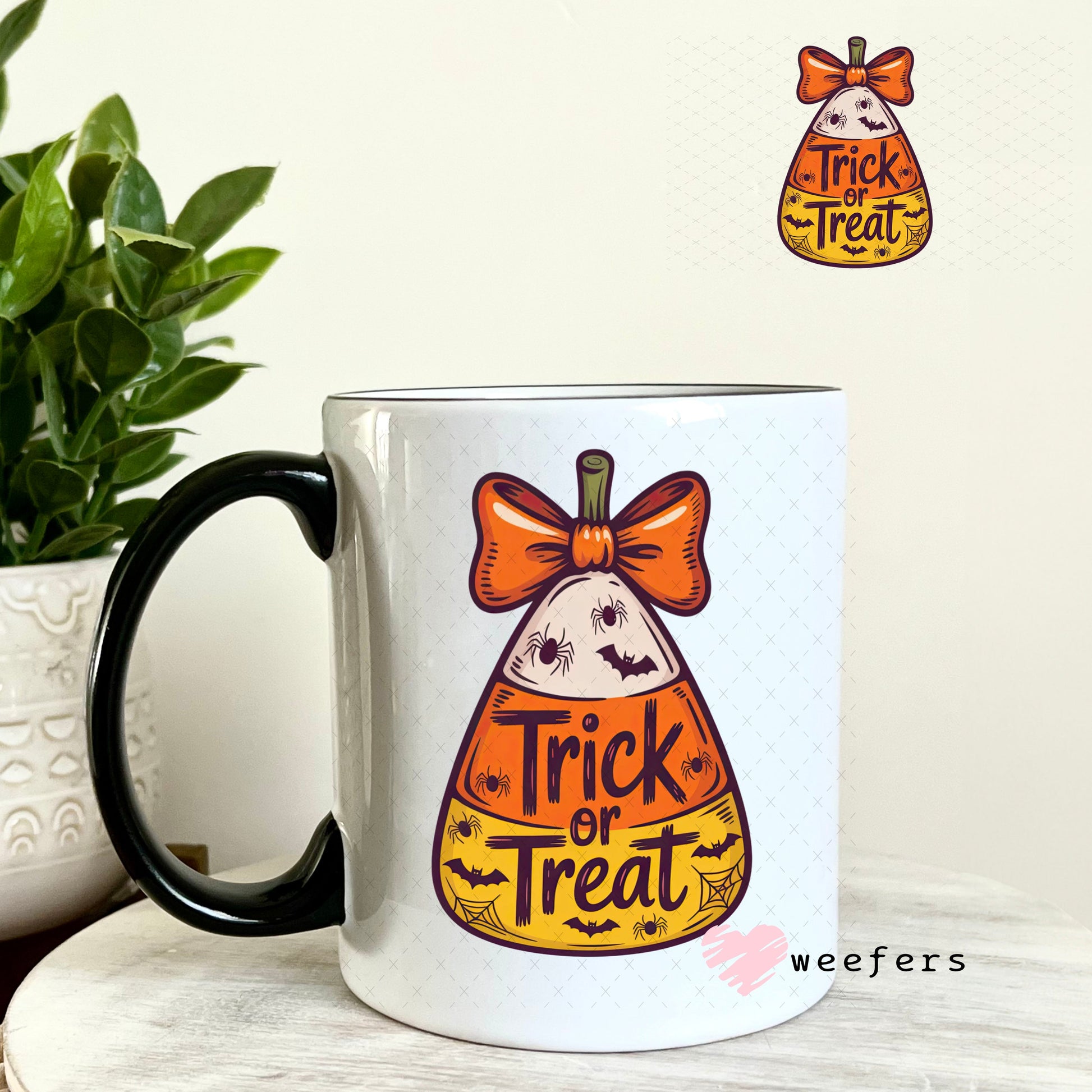 UV DTF Decal - Trick or Treat Candy Corn 11oz Coffee Mug Weefers