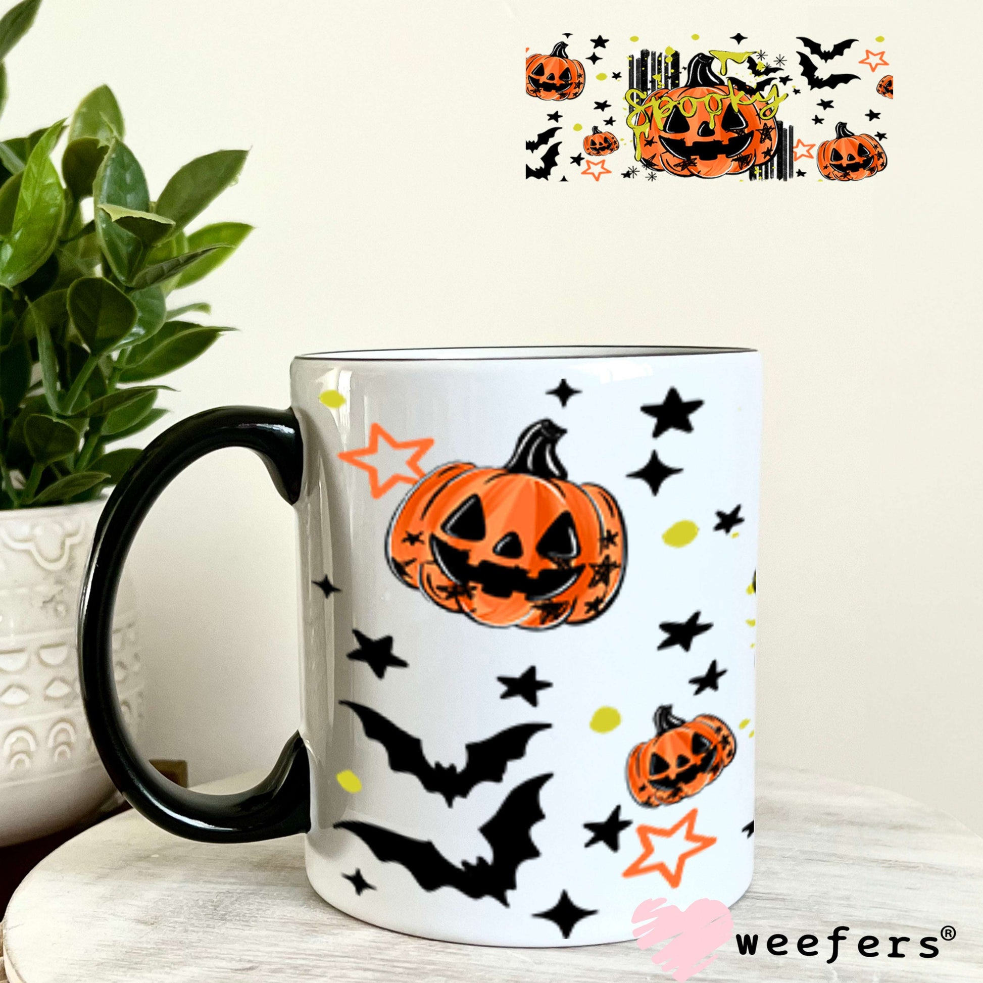 UV DTF Cup Wraps - Spooky Jack o Latern 11oz Coffee Mug Weefers