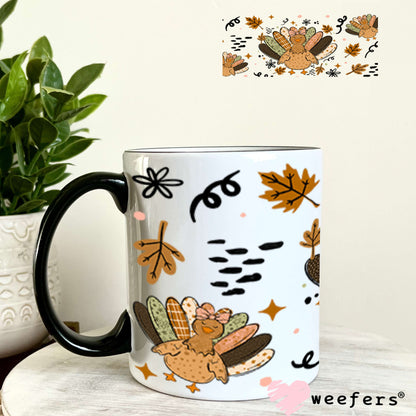 UV DTF Cup Wraps - Turkey Thanksgiving 11oz Coffee Mug Weefers