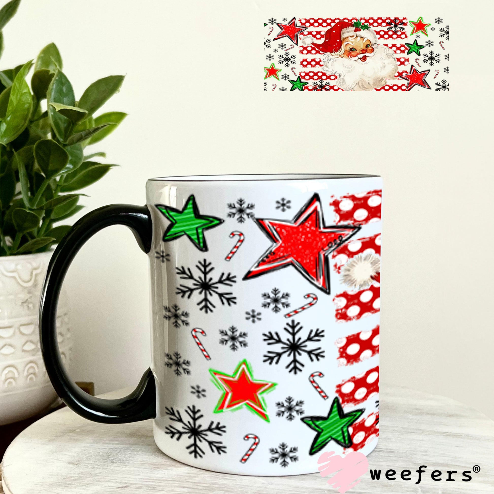 UV DTF Cup Wrap – USA Red White Blue Bows 11oz Coffee Mug Weefers
