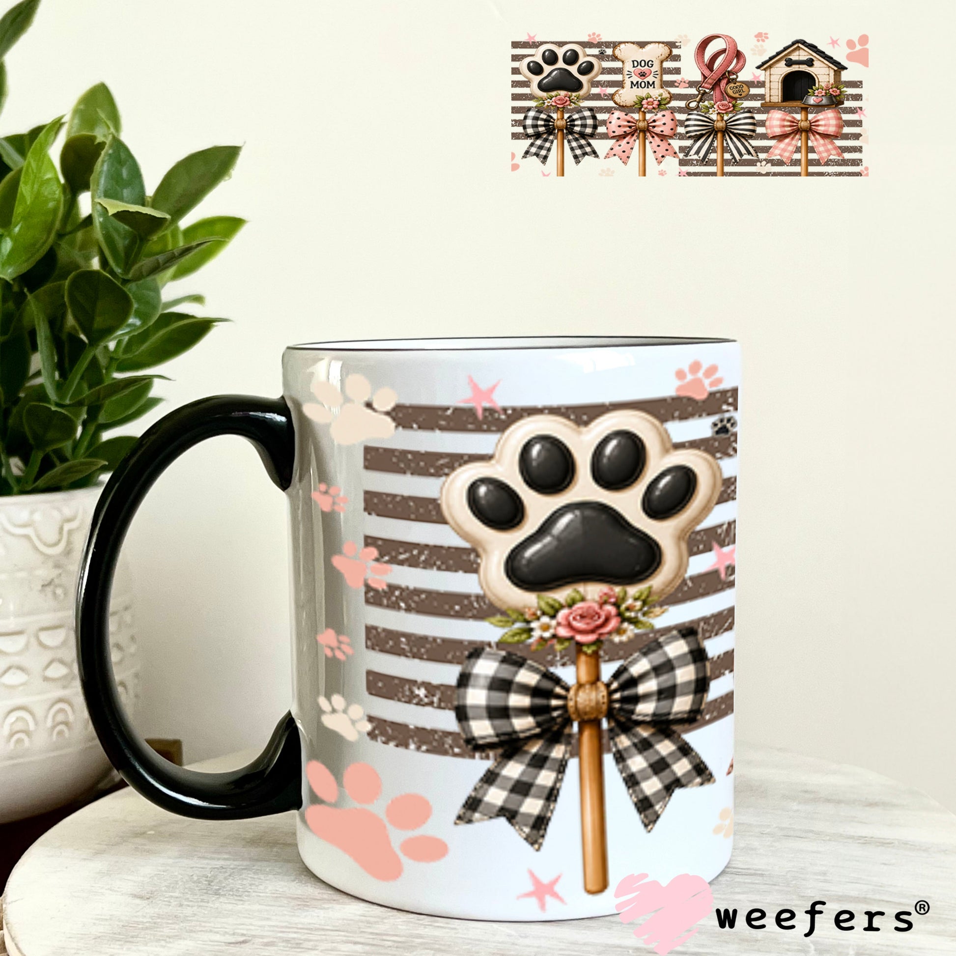 UV DTF Cup Wrap – USA Red White Blue Bows 11oz Coffee Mug Weefers