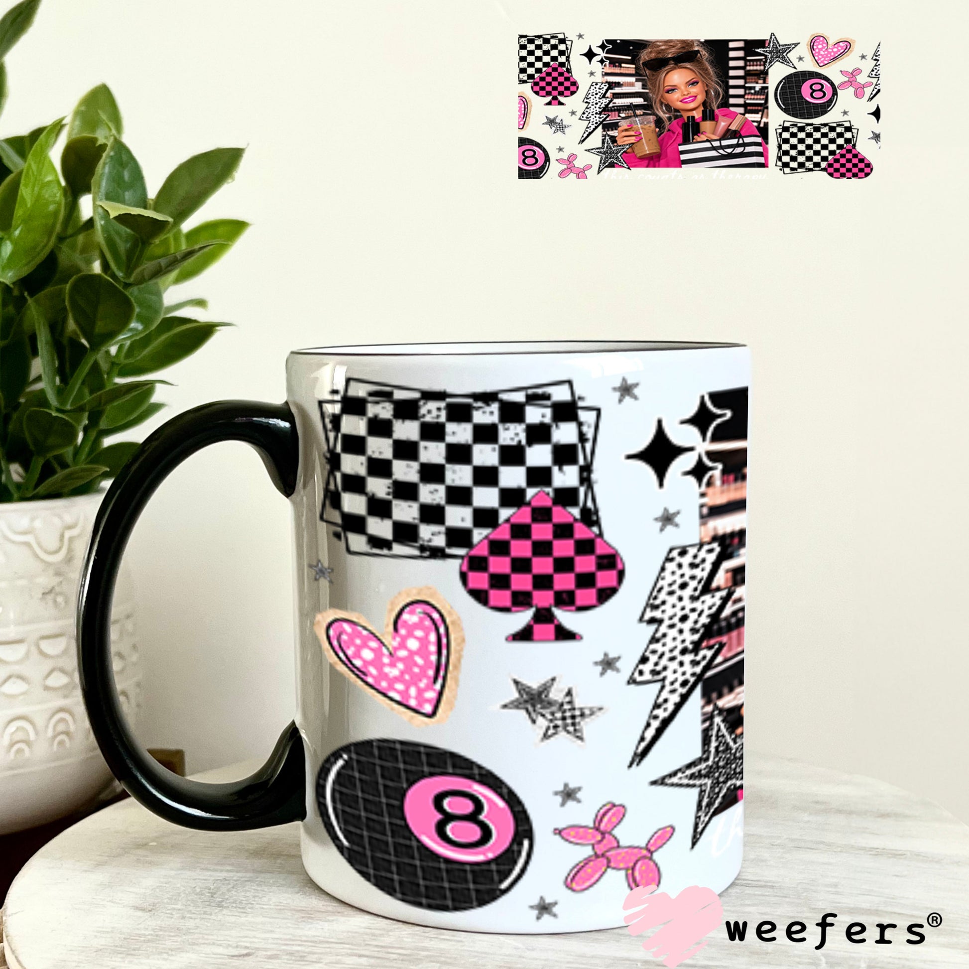 UV DTF Cup Wrap – USA Red White Blue Bows 11oz Coffee Mug Weefers
