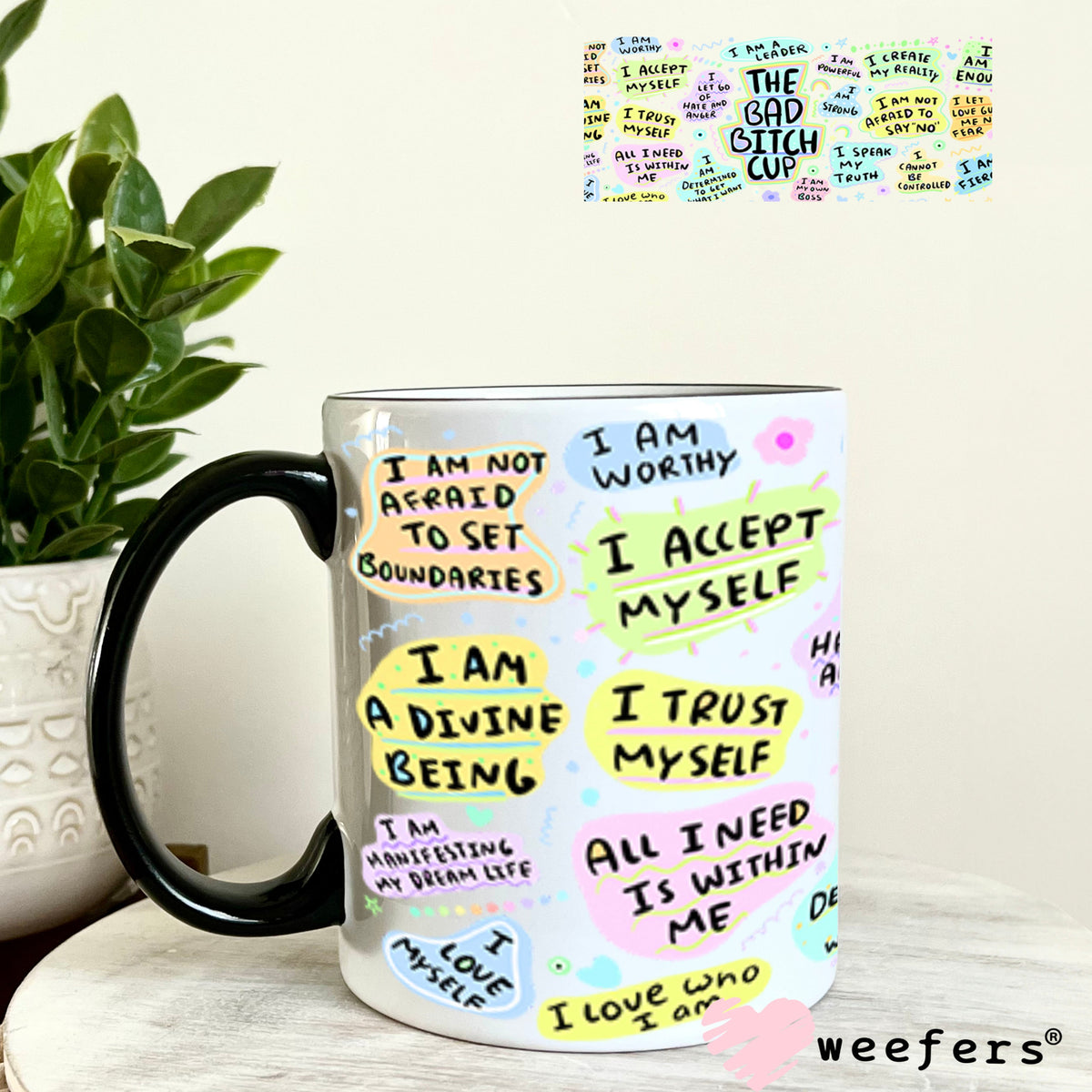 UV DTF Cup Wrap – USA Red White Blue Bows 11oz Coffee Mug Weefers