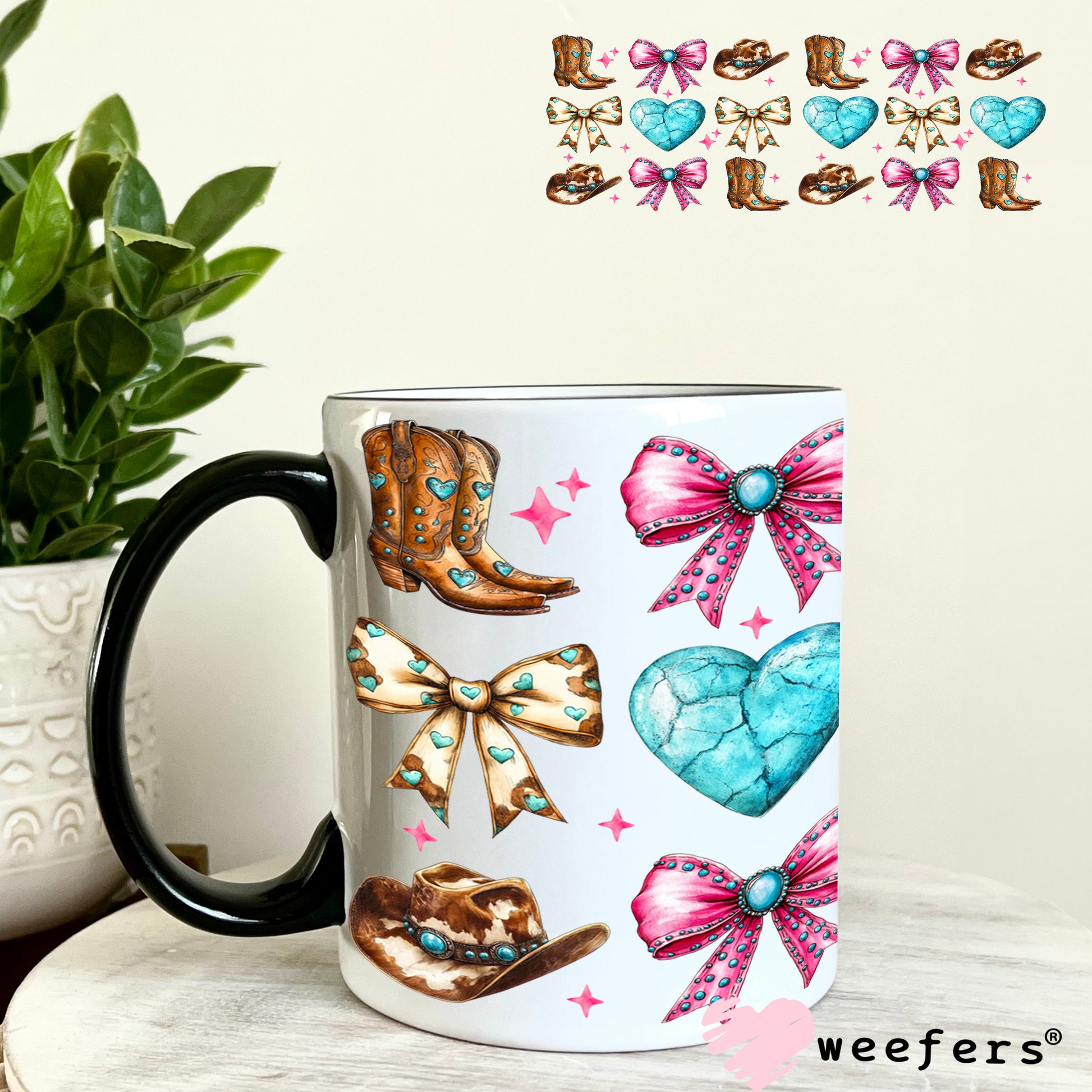 Cowgirl Girly Favorite Things UV DTF Cup Wrap 11oz Coffee Mug Weefers