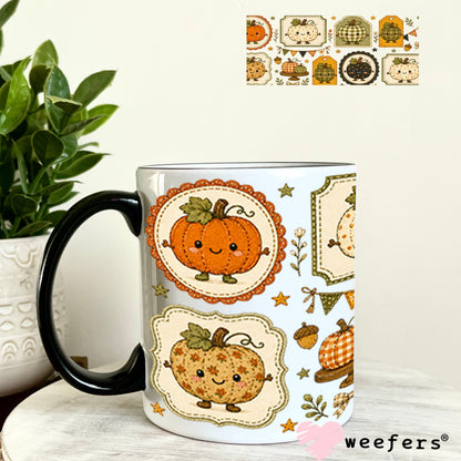 UV DTF Cup Wraps - Fall Friends Stamps 11oz Coffee Mug Weefers