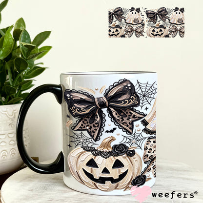 UV DTF Cup Wraps - Goth Halloween Ghost Pumpkins 11oz Coffee Mug Weefers