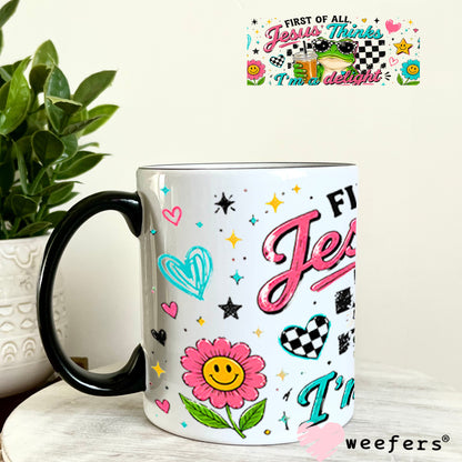 UV DTF Cup Wraps - First of all Jesus Thinks I'm a Delight Frog 11oz Coffee Mug Weefers