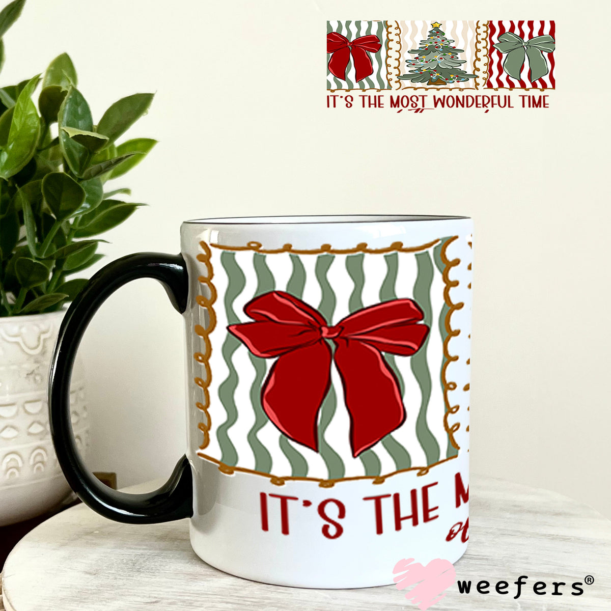 UV DTF Cup Wraps - It's the Most Wonderful Time of the Year Christmas 11oz Coffee Mug Weefers