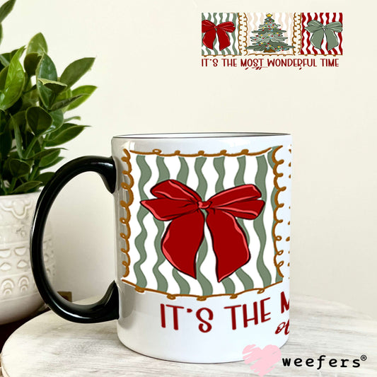 UV DTF Cup Wraps - It's the Most Wonderful Time of the Year Christmas 11oz Coffee Mug Weefers