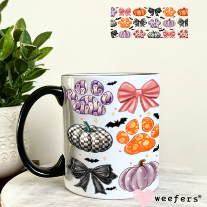 UV DTF Cup Wraps - Dog Paw Pumpkins Fall 11oz Coffee Mug Weefers
