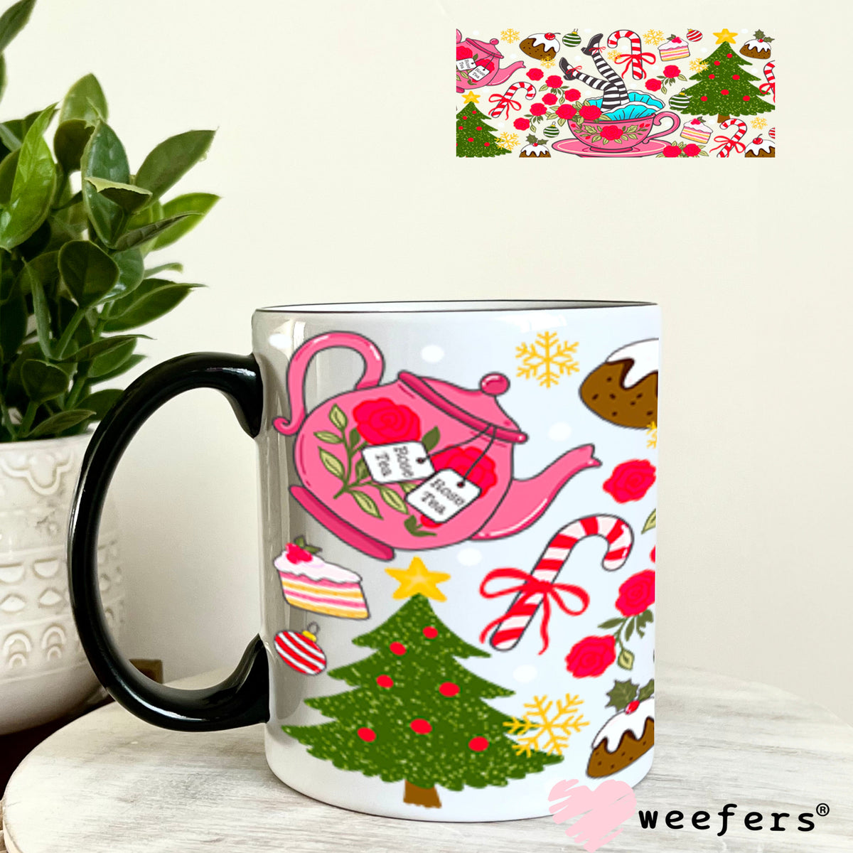 UV DTF Cup Wrap – USA Red White Blue Bows 11oz Coffee Mug Weefers