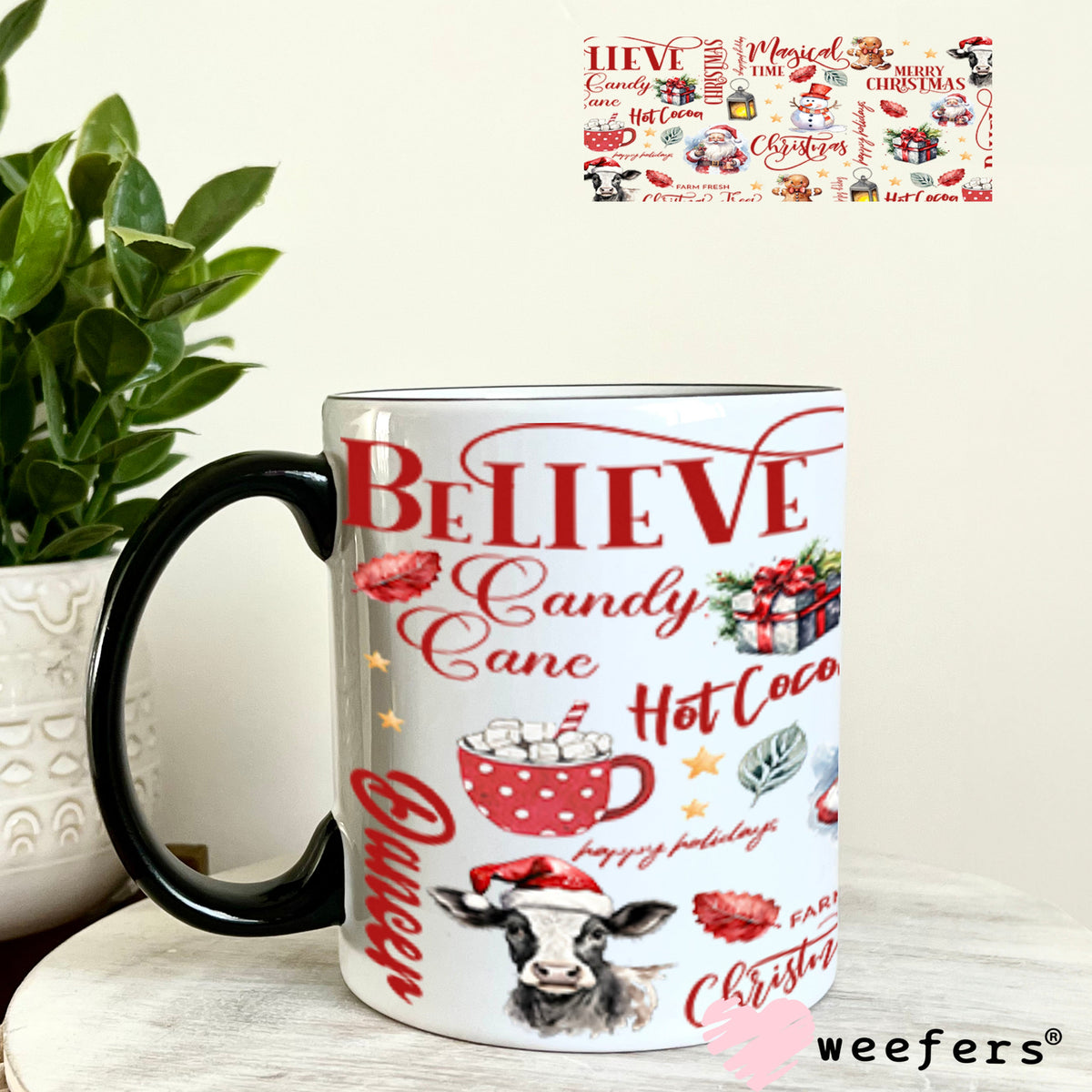 UV DTF Cup Wrap – USA Red White Blue Bows 11oz Coffee Mug Weefers