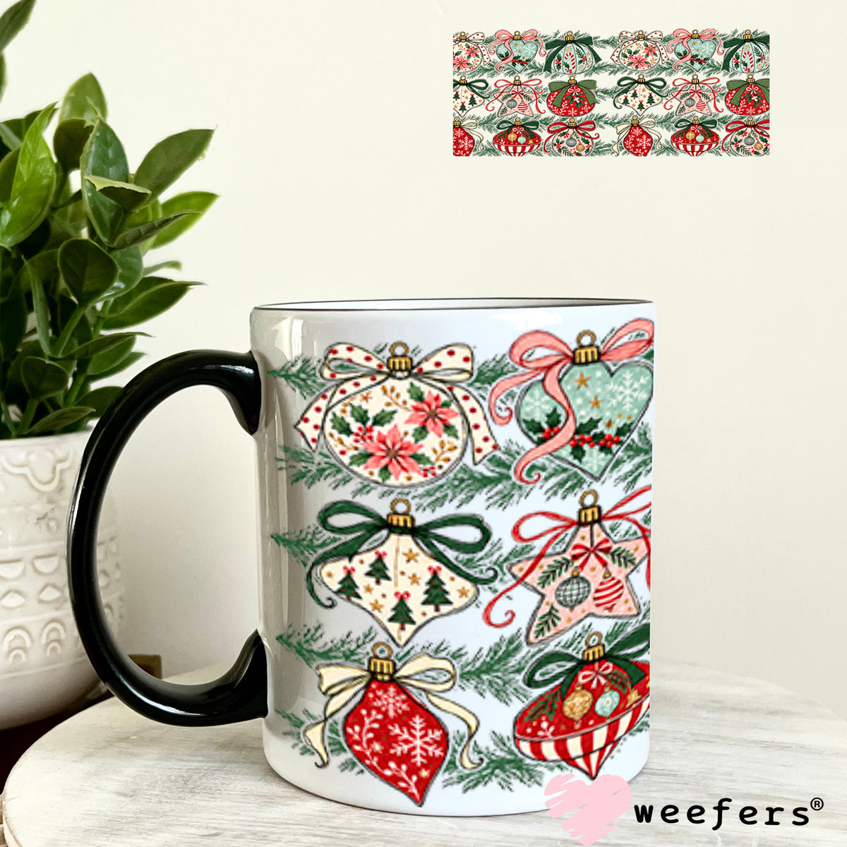 UV DTF Cup Wrap – USA Red White Blue Bows 11oz Coffee Mug Weefers