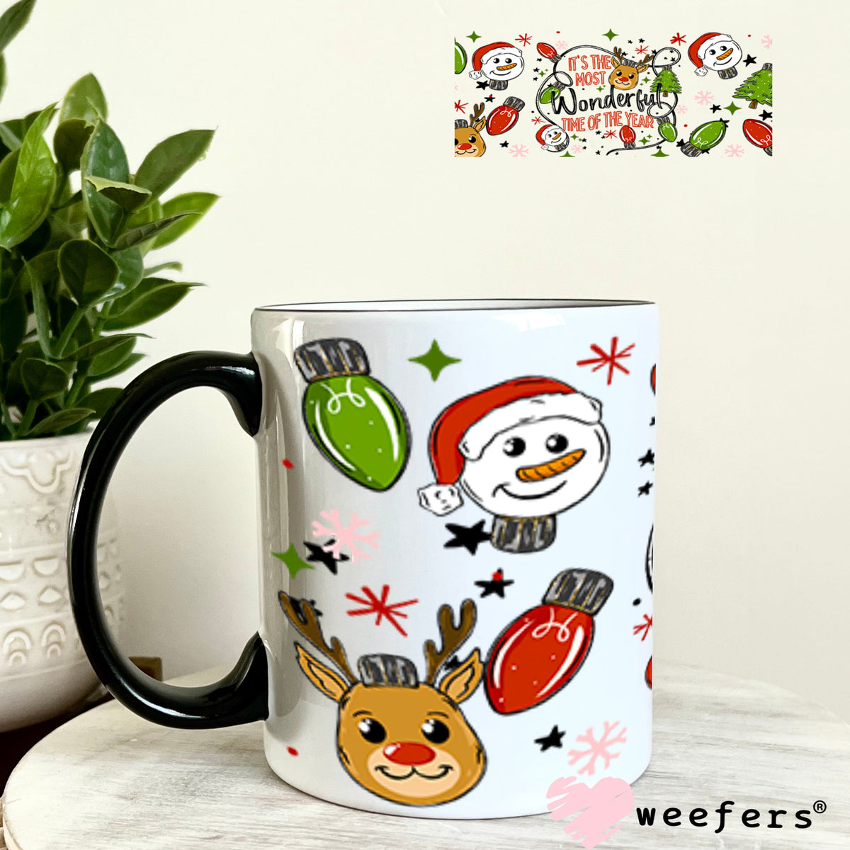 UV DTF Cup Wrap – USA Red White Blue Bows 11oz Coffee Mug Weefers