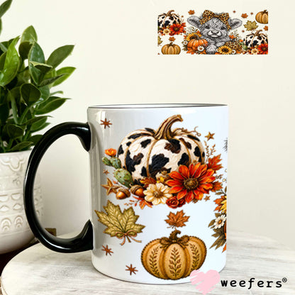 UV DTF Cup Wraps - Fall Leopard Cow - Weefers® Exclusive 11oz Coffee Mug Weefers