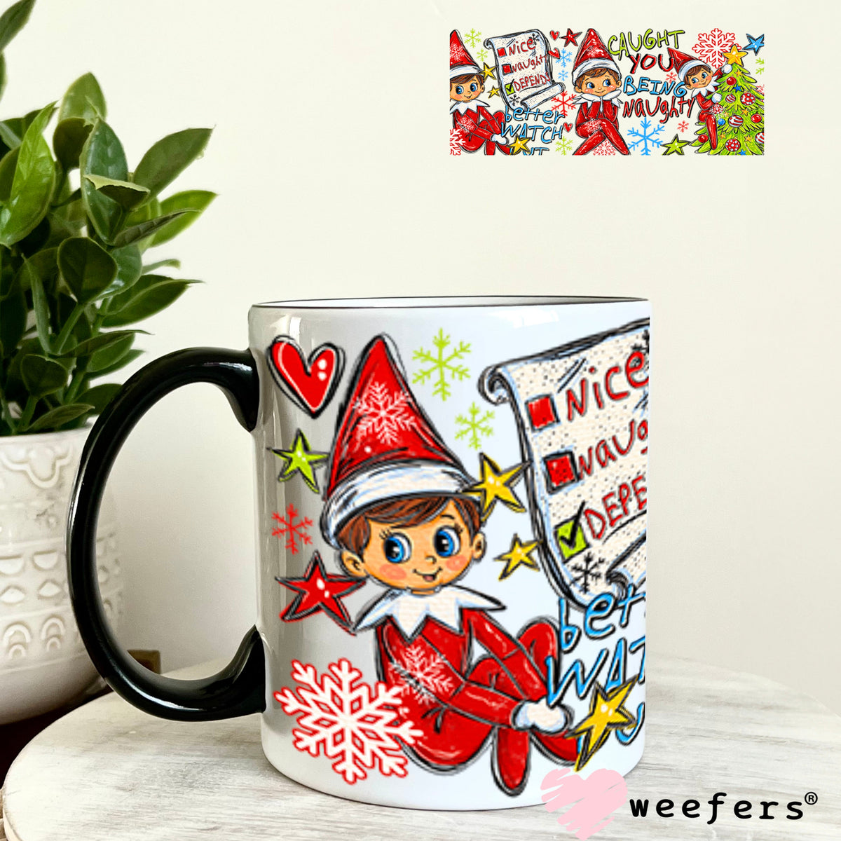 UV DTF Cup Wrap – USA Red White Blue Bows 11oz Coffee Mug Weefers