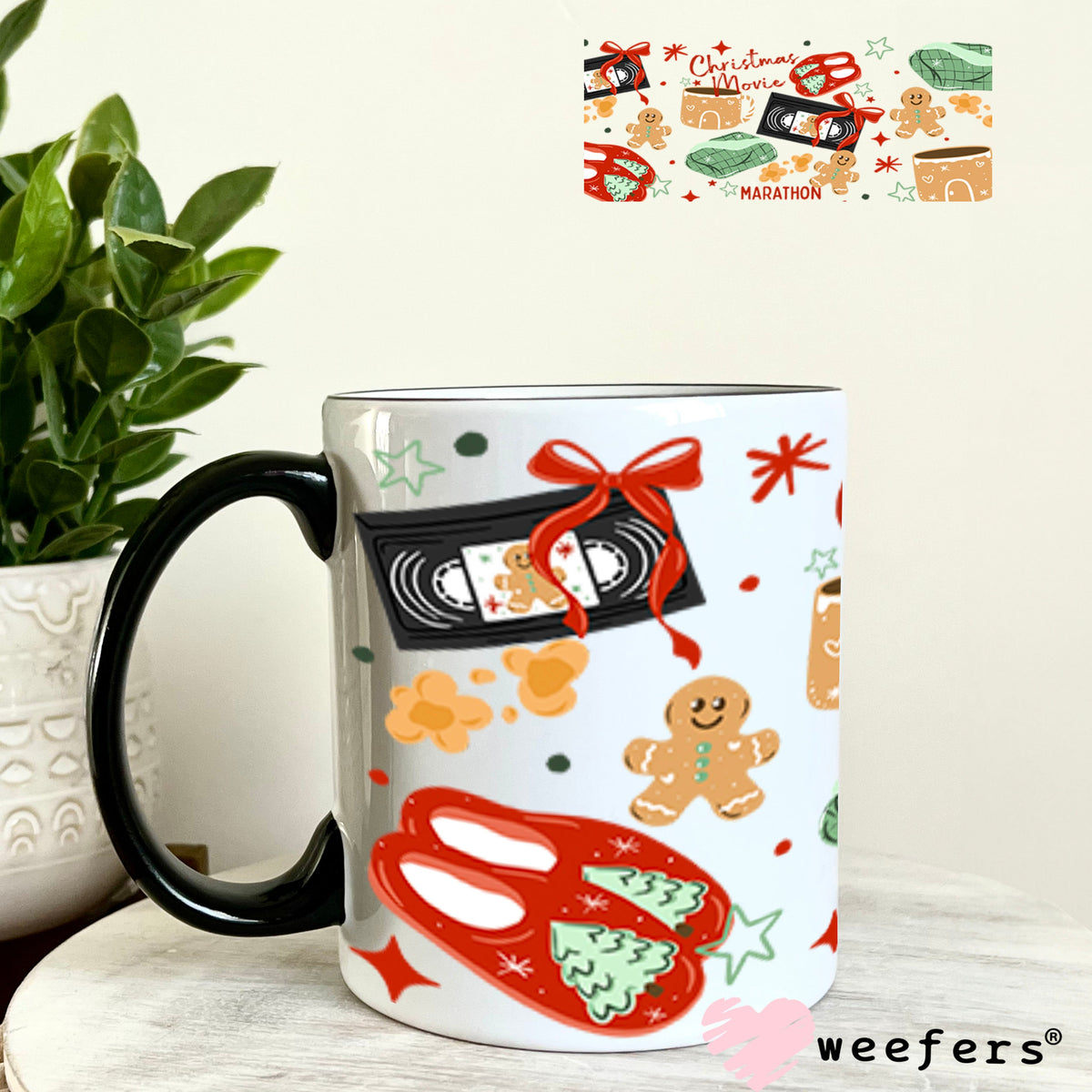 UV DTF Cup Wrap – USA Red White Blue Bows 11oz Coffee Mug Weefers