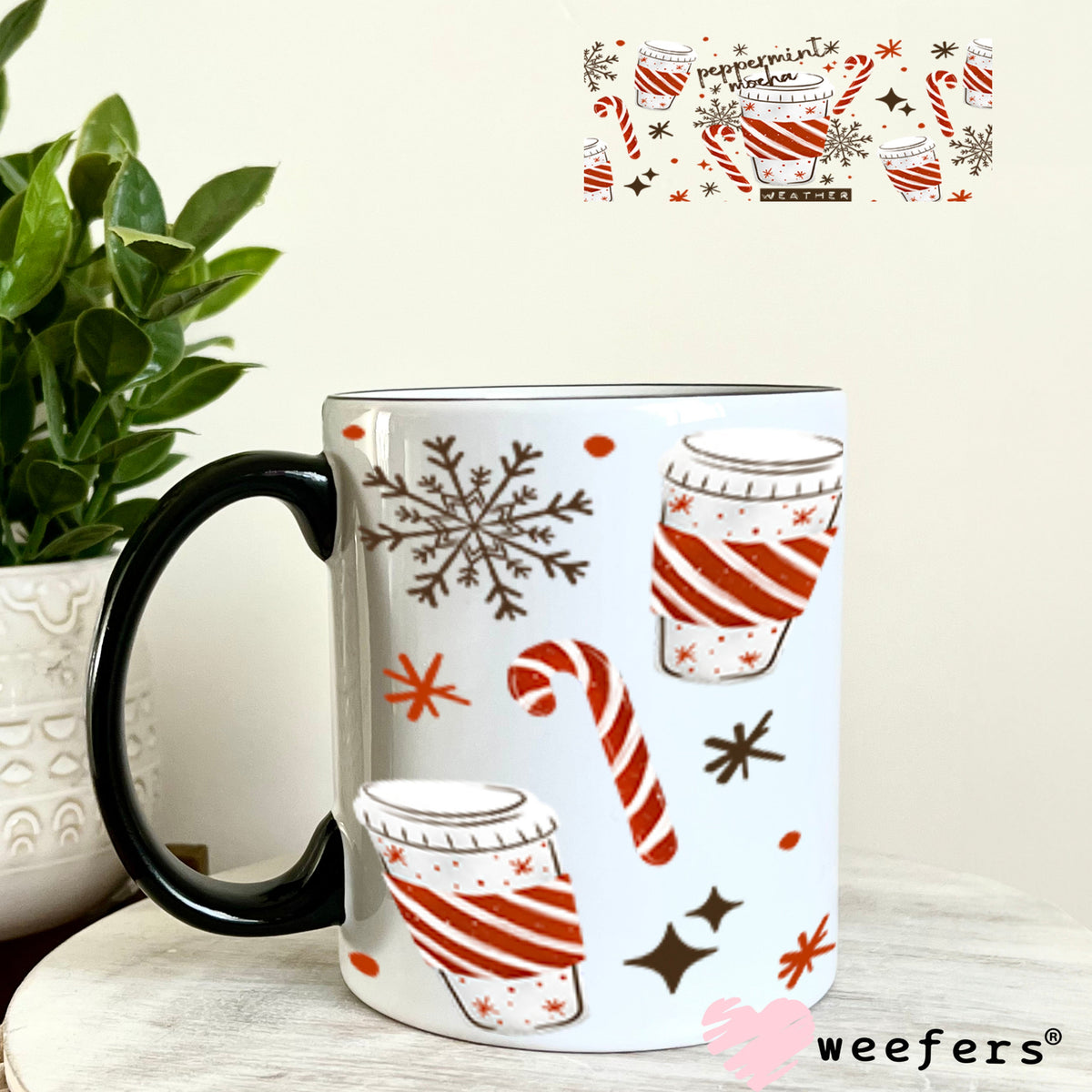 UV DTF Cup Wrap – USA Red White Blue Bows 11oz Coffee Mug Weefers