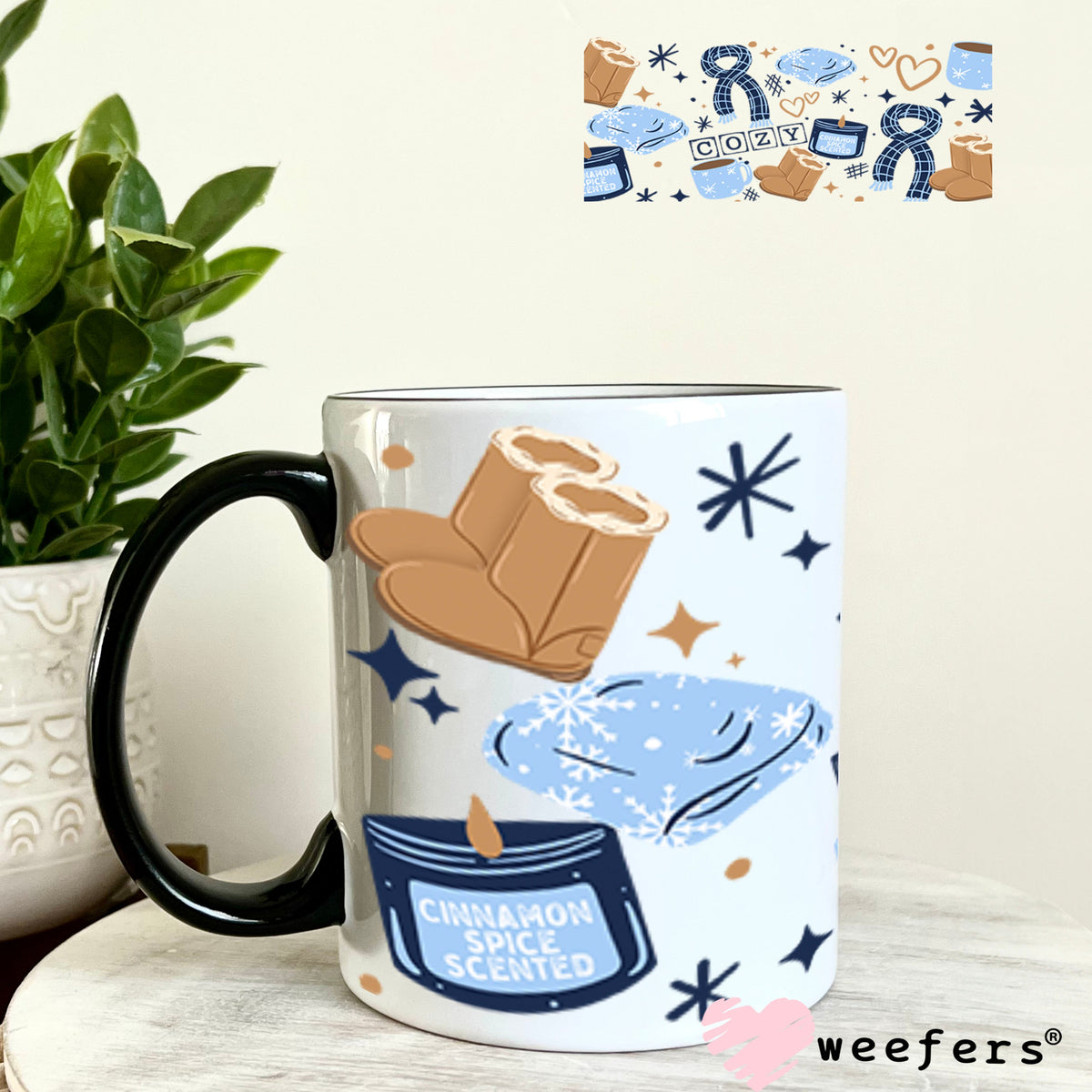 UV DTF Cup Wrap – USA Red White Blue Bows 11oz Coffee Mug Weefers