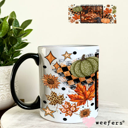 UV DTF Cup Wraps - Just Here for the Sides - Weefers® Exclusive 11oz Coffee Mug Weefers