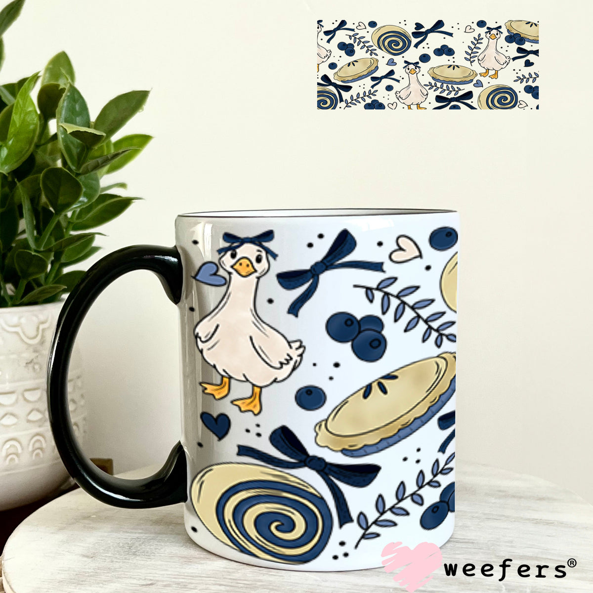 UV DTF Cup Wrap – USA Red White Blue Bows 11oz Coffee Mug Weefers