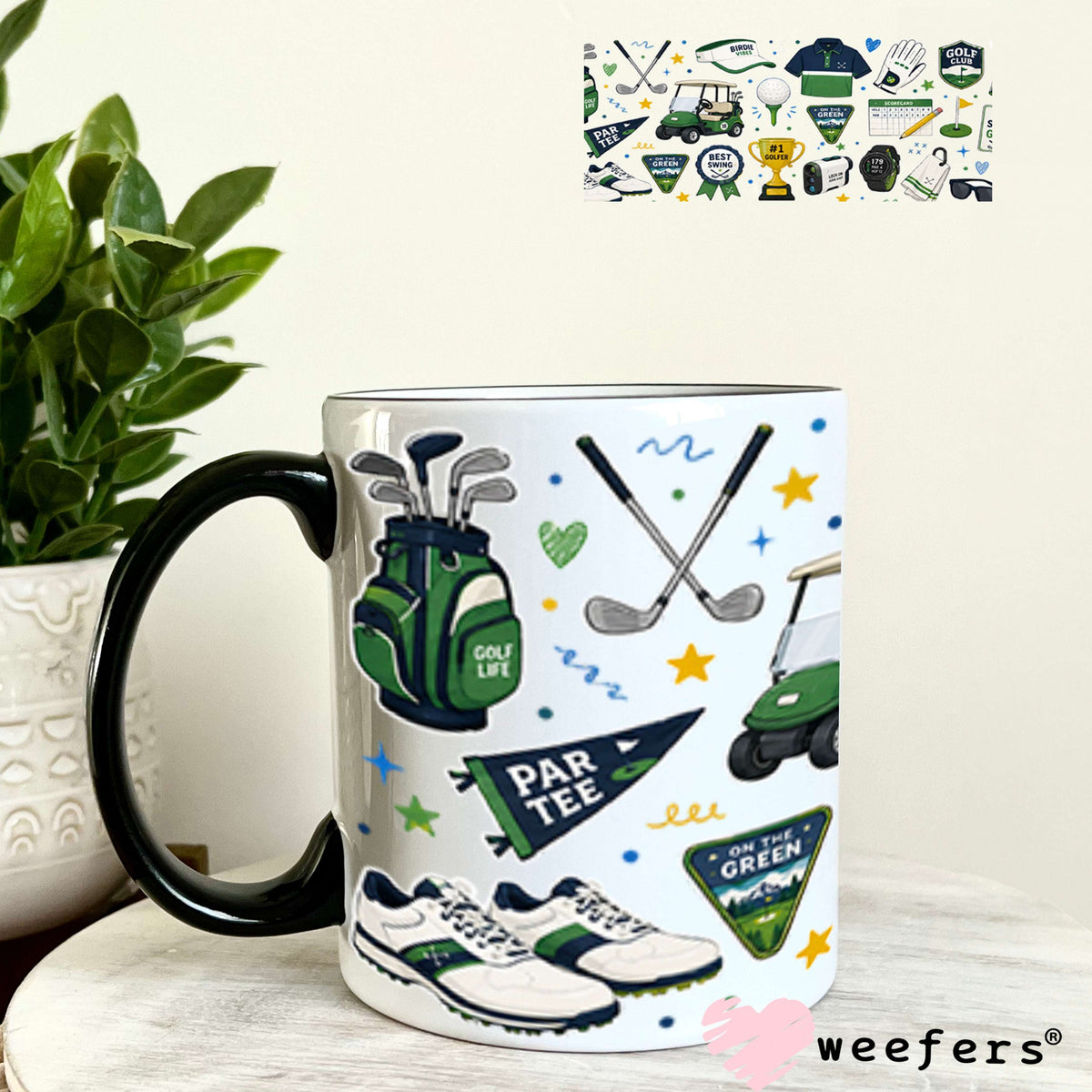 UV DTF Cup Wraps - Golf all Day 11oz Coffee Mug Weefers