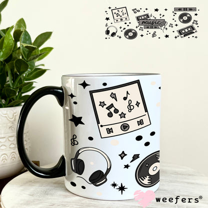 Old Time Music Vinyl Records UV DTF Cup Wrap 11oz Coffee Mug Weefers