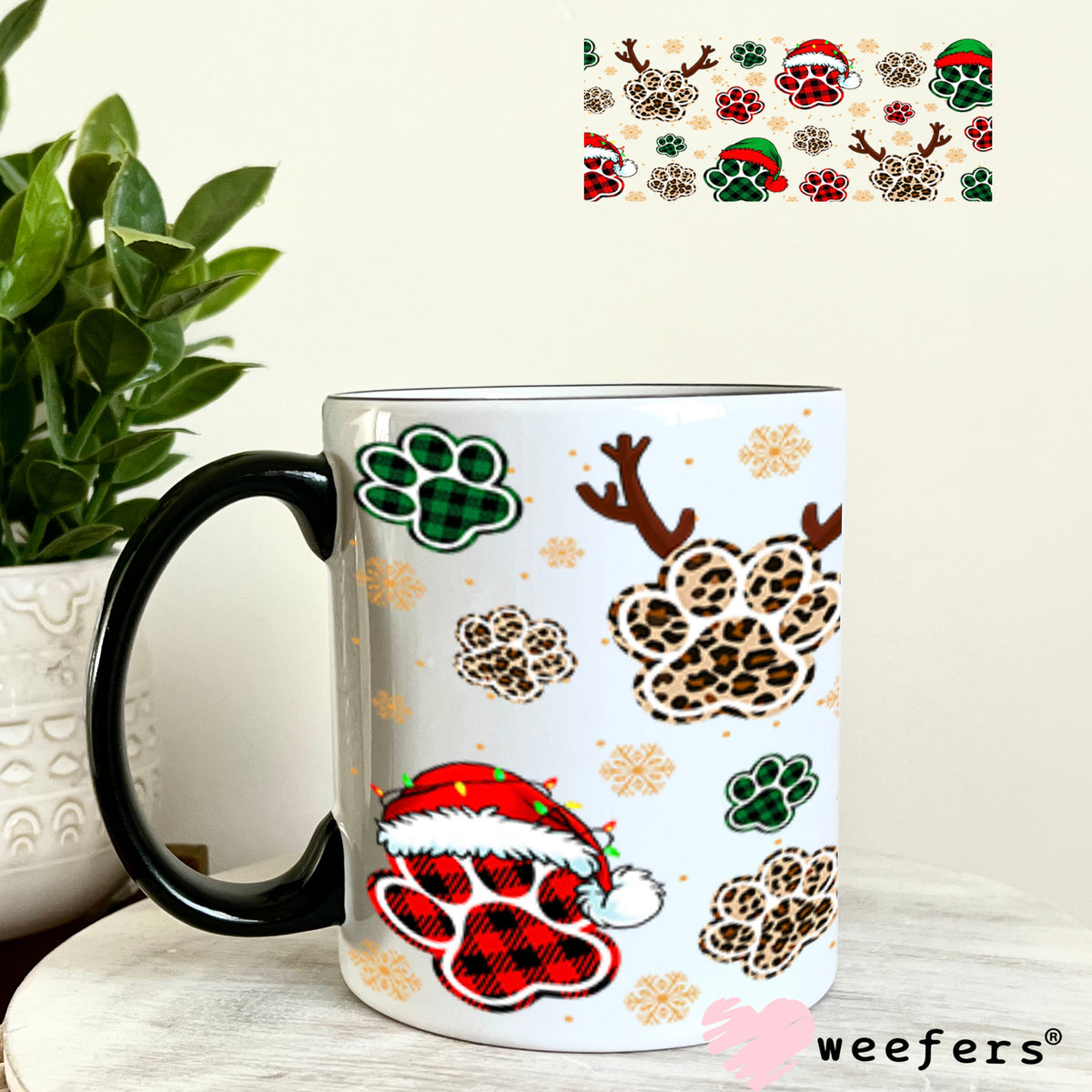 UV DTF Cup Wrap – USA Red White Blue Bows 11oz Coffee Mug Weefers