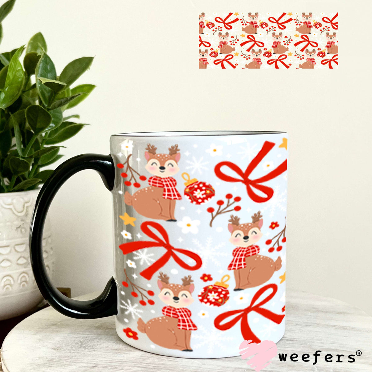 UV DTF Cup Wrap – USA Red White Blue Bows 11oz Coffee Mug Weefers