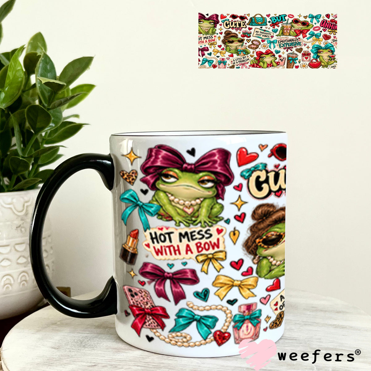 UV DTF Cup Wrap – USA Red White Blue Bows 11oz Coffee Mug Weefers