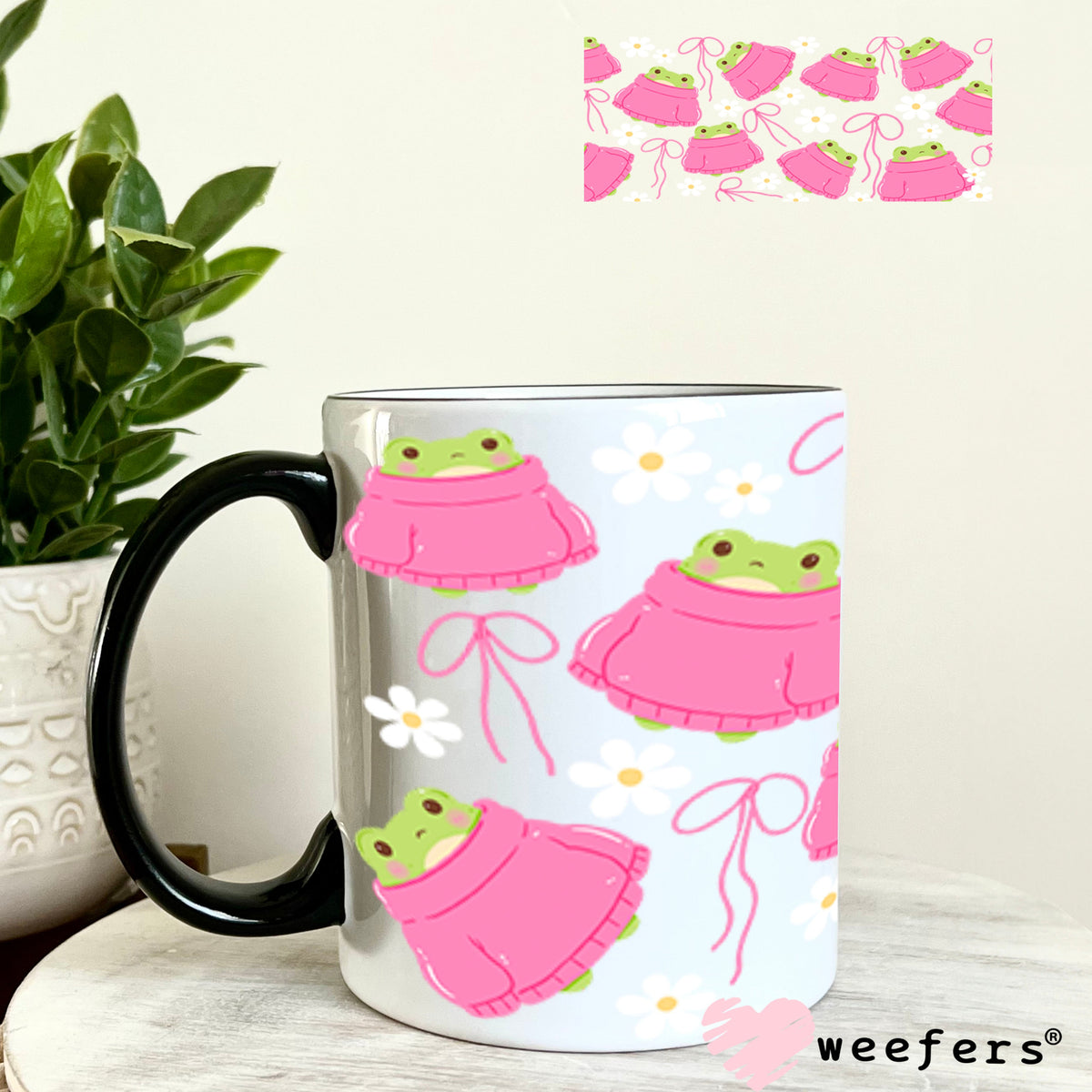 UV DTF Cup Wrap – USA Red White Blue Bows 11oz Coffee Mug Weefers