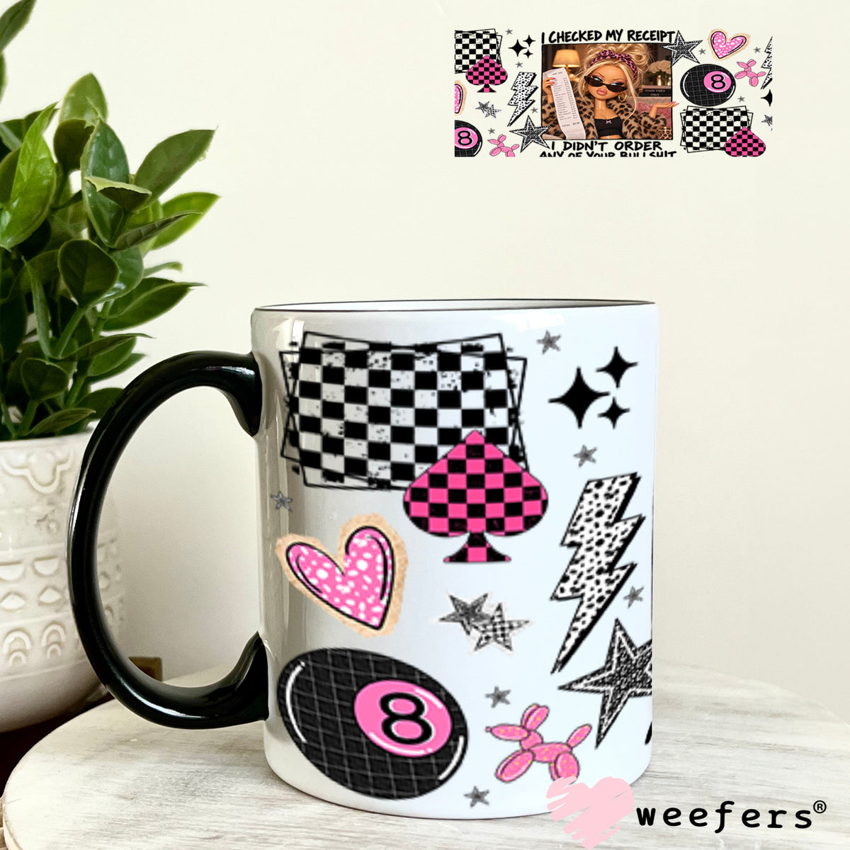 UV DTF Cup Wrap – USA Red White Blue Bows 11oz Coffee Mug Weefers