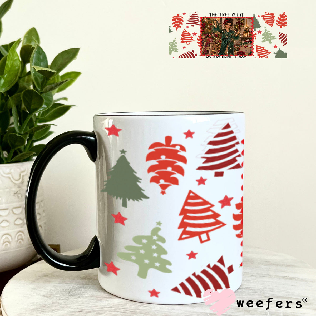 UV DTF Cup Wrap – USA Red White Blue Bows 11oz Coffee Mug Weefers