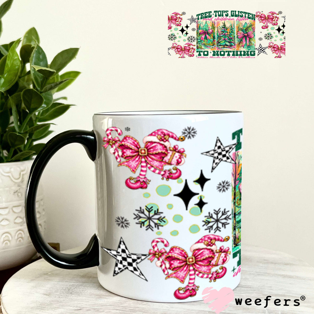 UV DTF Cup Wraps - Tree Tops Glisten - Weefers® Exclusive 11oz Coffee Mug Weefers