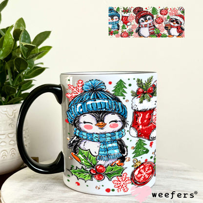 UV DTF Cup Wraps - Christmas Penguin 11oz Coffee Mug Weefers