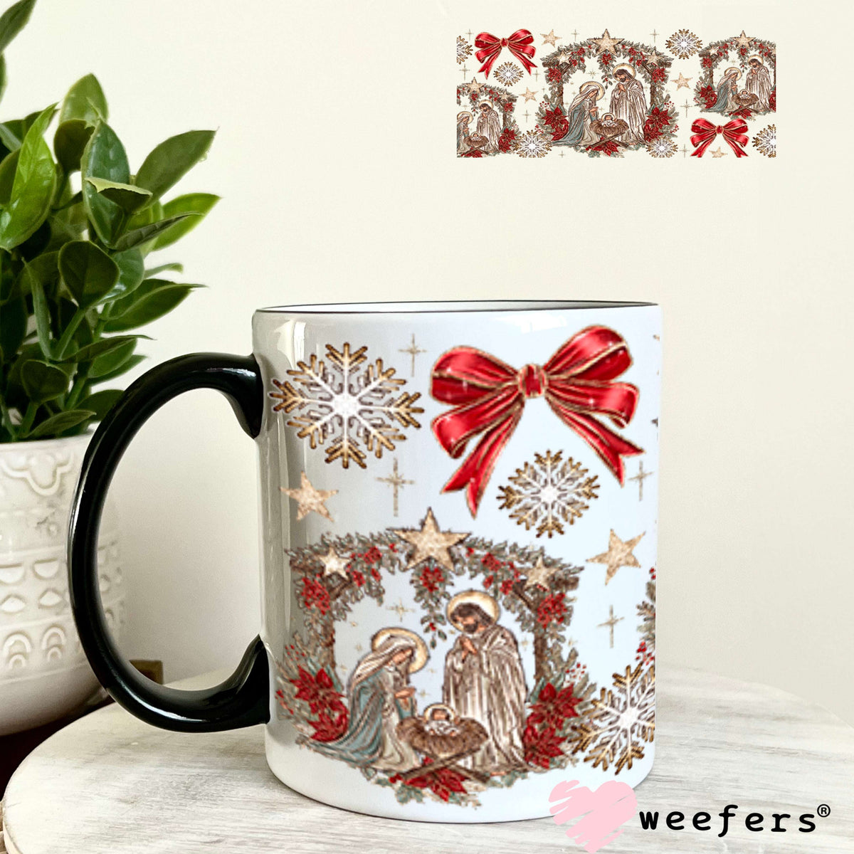 UV DTF Cup Wraps - Christmas Nativity 11oz Coffee Mug Weefers