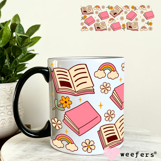 Lost in Books and Rainbows UV DTF Cup Wrap 11oz Coffee Mug Weefers