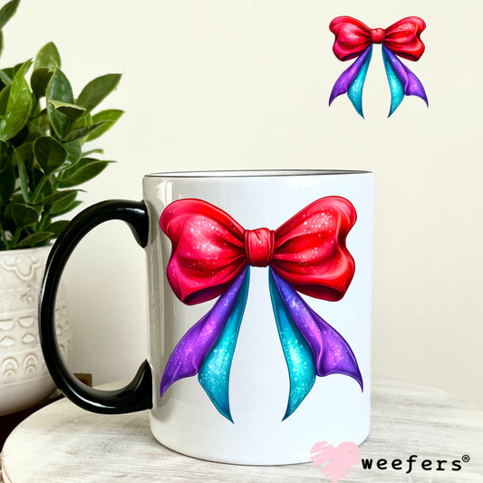 Mermaid Bow UV DTF Decal 11oz Coffee Mug Weefers
