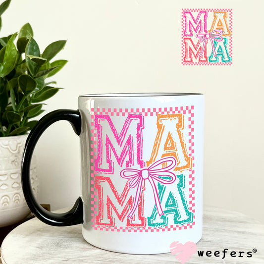 MaMa Blocked Pastels UV DTF Decal 11oz Coffee Mug Weefers