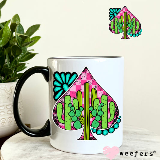 Colorful Desert Spade Turquoise UV DTF Decal 11oz Coffee Mug Weefers
