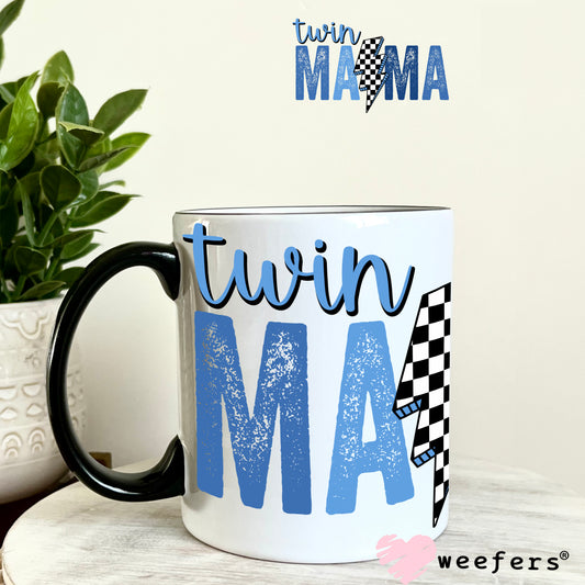 Twin Mama Blue UV DTF Decal 11oz Coffee Mug Weefers